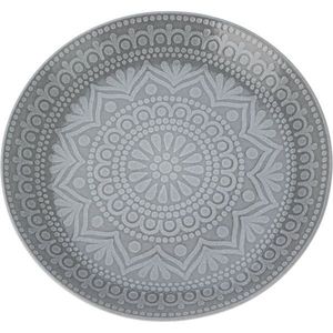 Farfurie întinsă din gresie Ethnic, diam 27 cm, gri, gri imagine