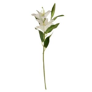 Floare artificială crin de vale, alb, două floriși boboc, h. 84 cm imagine