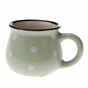 Cană din ceramică cu buline 75 ml, verde imagine