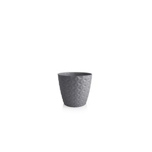 Ghiveci reciclat Crystal matt 16 cm, gri piatră, gri, 16 cm imagine