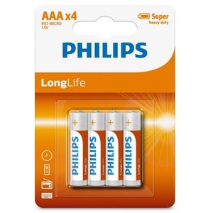 Baterii Philips AAA 1, 5 V LongLife, 4 buc imagine