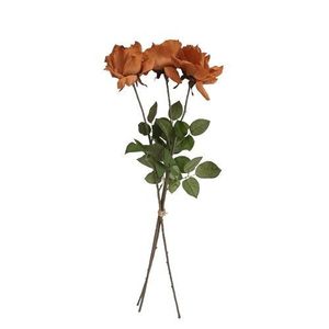 Floare artificială Trandafir cupru, 74 cm, 3 buc imagine