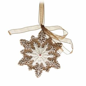Decorațiune de Crăciun pentru agățat Fulg de turtădulce , 7, 3 x 7, 3 cm imagine