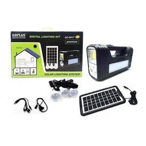Kit solar portabil GD-8017 Premium Plus, USB, 3 becuri, lanterna LED imagine