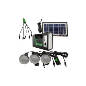 Kit solar GD-Lite 10, dotat cu dispozitive USB cu 3 becuri LED + acumulator de mare capacitate + Radio, negru imagine