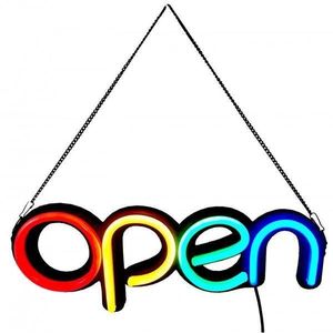 Reclama semn luminos led neon cu mesaj Open imagine