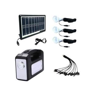 Sistem de iluminat solar GDPLUS, 3 becuri LED, cablu de incarcare 5-in-1, cablu de alimentare, GD-17 imagine