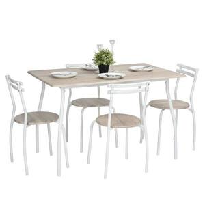 Set masa Vega cu 4 scaune, natur, 120x80x76 cm imagine