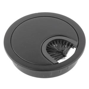 Suport doza trecere cablu metalica, finisaj negru mat, cu perii Ø60 mm imagine