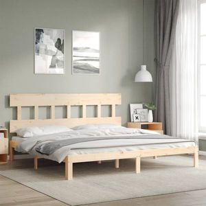 vidaXL Cadru de pat fără saltea, 200x200 cm, lemn masiv pin imagine