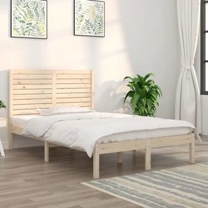 vidaXL Cadru de pat dublu, 135x190 cm, lemn masiv imagine