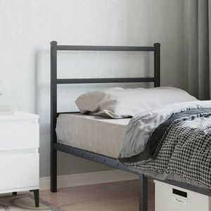 vidaXL Tăblie de pat metalică, negru, 75 cm imagine