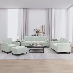 vidaXL Set canapea cu perne, 4 piese, gri deschis, catifea imagine
