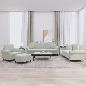 vidaXL Set canapea cu perne, 4 piese, gri deschis, catifea imagine