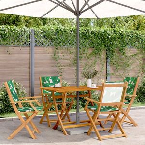 vidaXL Set mobilier de grădină 5 piese textil model frunze/lemn masiv imagine