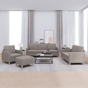 vidaXL Set de canapea cu perne, 4 piese, gri taupe, material textil imagine