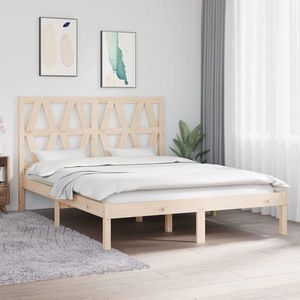 vidaXL Cadru de pat, 140x190 cm, lemn masiv de pin imagine