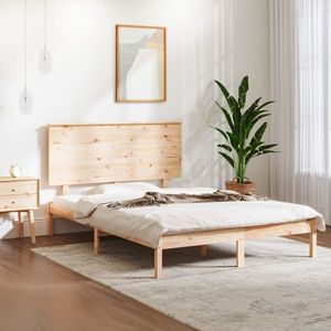 vidaXL Cadru de pat fără saltea, 140x190 cm, lemn masiv de pin imagine