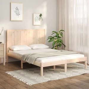 vidaXL Cadru de pat fără saltea, 135x190 cm, lemn masiv de pin imagine