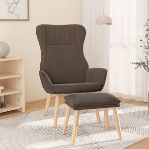 vidaXL Scaun de relaxare cu taburet, gri taupe, textil imagine