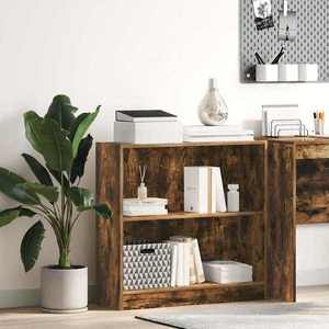 vidaXL Bibliotecă, stejar fumuriu, 80x24x76 cm, lemn prelucrat imagine