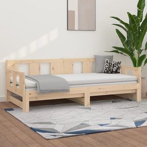vidaXL Pat extensibil de zi, 2x(80x200) cm, lemn masiv de pin imagine