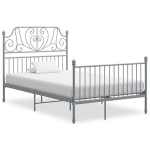 vidaXL Cadru de pat, gri, 120x200 cm, metal imagine