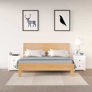 vidaXL Noptiere, 2 buc., alb, 50x35x61, 5 cm, lemn masiv de pin imagine