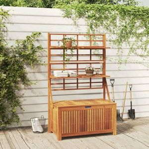 vidaXL Cutie de depozitare cu spalier, 99x50x160 cm, lemn masiv acacia imagine