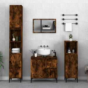 vidaXL Dulap de baie, stejar afumat, 65x33x60 cm, lemn prelucrat imagine