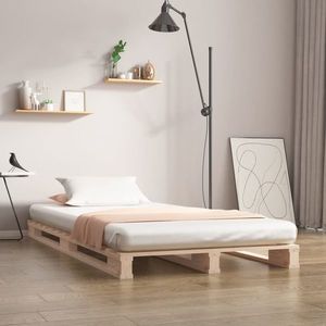 vidaXL Pat din paleți Single, 90x190 cm, lemn masiv de pin imagine