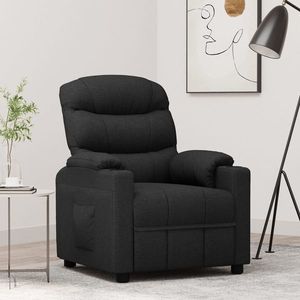 vidaXL Fotoliu rabatabil, negru, material textil imagine