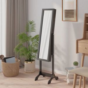 vidaXL Oglindă de sine stătătoare, negru, 34x37x146 cm imagine