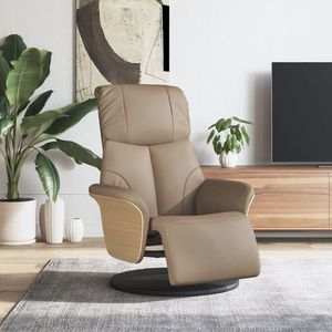vidaXL Fotoliu rabatabil cu suport picioare cappuccino piele ecologică imagine