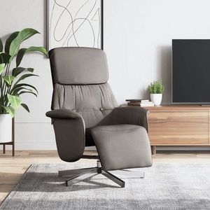 vidaXL Fotoliu rabatabil cu suport de picioare, gri taupe, textil imagine
