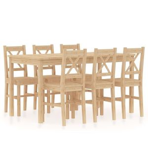 vidaXL Set mobilier de bucătărie, 7 piese, lemn de pin imagine