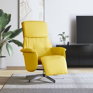vidaXL Fotoliu rabatabil cu suport de picioare, galben deschis, textil imagine