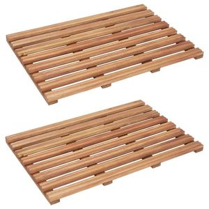 vidaXL Covoare de baie, 2 buc., 56 x 37 cm, lemn masiv de acacia imagine