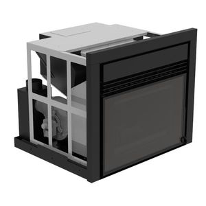Semineu incastrabil pe peleti cu aer cald Fiama INSERT 11 kw, aprindere electrica, tiraj fortat, wifi, focar din fonta, recomandat pentru 110 mp imagine