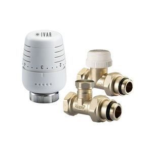 Set robineti calorifer - cap termostatic + robinet termostatat + robinet retur 1/2"" Ivar imagine