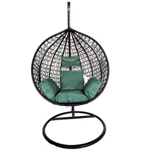 Leagan/balansoar gradina Linea, Heinner, 115x68x108/195 cm, negru/verde imagine