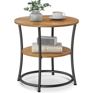 Masuta de cafea, Vasagle, Round, 55x55 cm, max 40 kg, PAL/otel, maro imagine