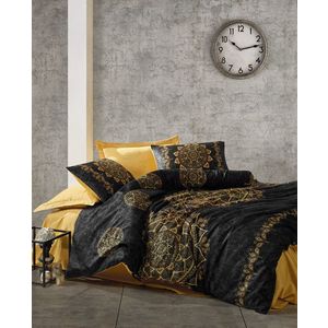 Lenjerie de pat dubla, Alvina - Gold, Cotton Box, Bumbac Satinat imagine