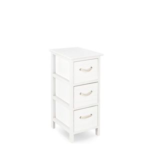 Comoda cu 3 sertare Yvette, Bizzotto, 26x32x62 cm, lemn de paulownia/MDF, alb/natural imagine