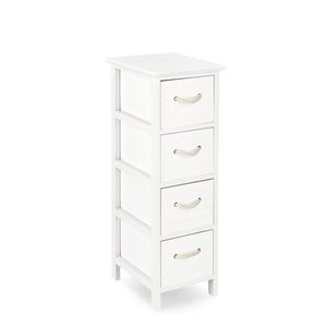Comoda cu 4 sertare Yvette, Bizzotto, 26x32x80 cm, lemn de paulownia/MDF, alb/natural imagine
