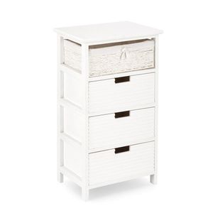 Comoda cu 4 sertare Leonie, Bizzotto, 40x29x73 cm, lemn de paulownia/MDF, alb imagine