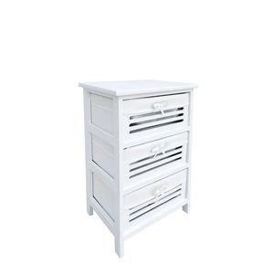 Comoda cu 3 sertare Leny, Bizzotto, 40x29x58 cm, lemn de paulownia/placaj, alb imagine