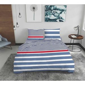 Lenjerie de pat dubla Marino, Bedora, 4 piese, 200x220 cm, 100% bumbac, multicolor imagine