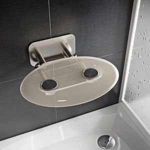 Scaun pliabil pentru dus Ravak Ovo P II Clear max 150kg transparent imagine