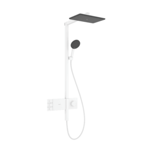 Coloana de dus Hansgrohe Raindance Alive Q 210x340 2jet EcoSmart cu baterie termostatata ShowerSelect Comfort alb mat imagine
